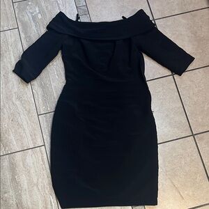 Adrianna Papell Black Off-Shoulder Bodycon Dress